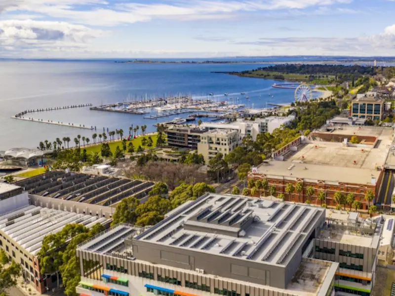 Arial photo of the bay